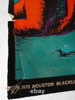 RARE The Losers Vintage Houston Texas Blacklight Poster Pusherman 1970