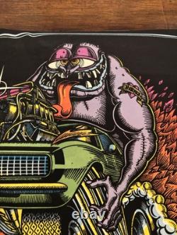 RARE VELVET BLACKLIGHT POSTER BORN DRAG SS'68 CAMARO 32 Rare Ed Roth NOS Vtg