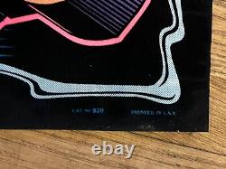 RARE VINTAGE 1970`s BORN TO DRAG VELVET BLACKLIGHT POSTER 1968 CAMARO 32X21