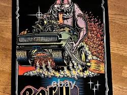 RARE VINTAGE 1970`s BORN TO DRAG VELVET BLACKLIGHT POSTER 1968 CAMARO 32X21