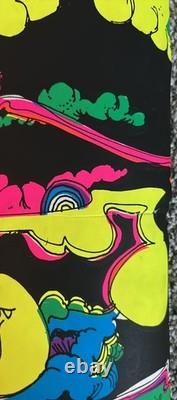 RARE Vintage 1970 Super Celestial Black Light Poster Peace Psychedelic Art