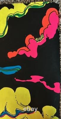 RARE Vintage 1970 Super Celestial Black Light Poster Peace Psychedelic Art