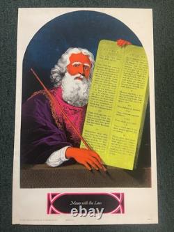 RARE Vintage 1972 Artko Moses With The Law Black light Poster Retro psychedelic