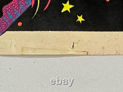 RARE Vintage 1972 Velva-Print Blacklight Poster Felt Velvet PP405 UNICORNS 35x23