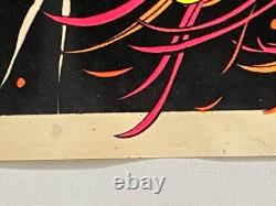 RARE Vintage 1972 Velva-Print Blacklight Poster Felt Velvet PP405 UNICORNS 35x23