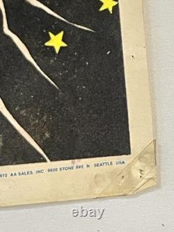 RARE Vintage 1972 Velva-Print Blacklight Poster Felt Velvet PP405 UNICORNS 35x23