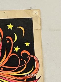 RARE Vintage 1972 Velva-Print Blacklight Poster Felt Velvet PP405 UNICORNS 35x23