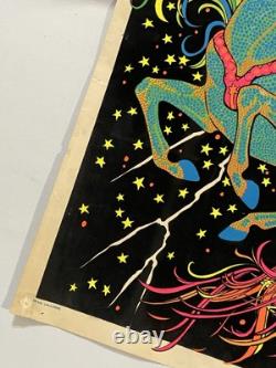 RARE Vintage 1972 Velva-Print Blacklight Poster Felt Velvet PP405 UNICORNS 35x23