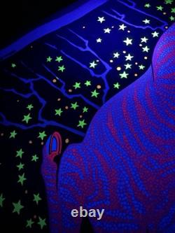 RARE Vintage 1972 Velva-Print Blacklight Poster Felt Velvet PP405 UNICORNS 35x23