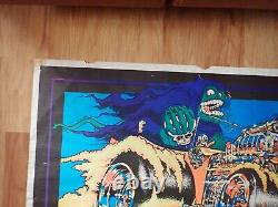 RARE Vintage 1974 BLACKLIGHT Hot Rod POSTER By BILL HOORMAN 35 x 23