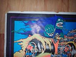 RARE Vintage 1974 BLACKLIGHT Hot Rod POSTER By BILL HOORMAN 35 x 23