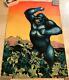 Rare Vintage 1977 King Kong Black Light Poster Blacklight Pro Arts As-is 28x40