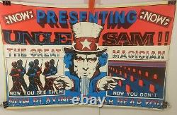 RARE! Vintage Anti War Vietnam Blacklight Poster Uncle Sam The Great Magician