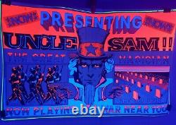 RARE! Vintage Anti War Vietnam Blacklight Poster Uncle Sam The Great Magician