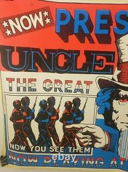 RARE! Vintage Anti War Vietnam Blacklight Poster Uncle Sam The Great Magician