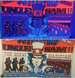 RARE! Vintage Anti War Vietnam Blacklight Poster Uncle Sam The Great Magician