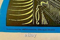 RARE Vintage Blacklight Poster BAD TRIP MC Escher Original Silk Screened NOS