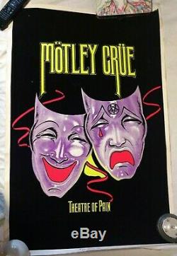 RARE! Vintage Motley Crue Theatre Of Pain Black Light Poster
