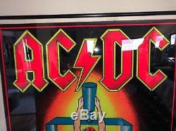 RARE Vintage Original 1983 AC/DC Flick Of The Switch Velvet Blacklight Poster