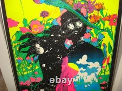 RARE Vintage ZEPHYR Blacklight poster Psychedelic Third Eye space Eden 1970 NOS