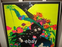 RARE Vintage ZEPHYR Blacklight poster Psychedelic Third Eye space Eden 1970 NOS