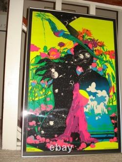 RARE Vintage ZEPHYR Blacklight poster Psychedelic Third Eye space Eden 1970 NOS