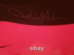 RARE Vtg 70's BLACKLIGHT Personality Poster'PINK PUSSY CAT SIGNED MICHEL ANT