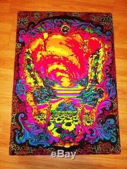 RARE hippy trippy LSD Vintage Psychedelic UV Poster'71 Michael Rhodes FREE SHIP