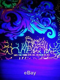 RARE hippy trippy LSD Vintage Psychedelic UV Poster'71 Michael Rhodes FREE SHIP
