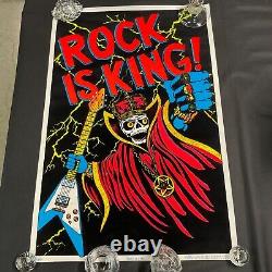 ROCK IS KING! 1985 SCORPIO BLACKLIGHT POSTER 23x35 NOS UNUSED P15