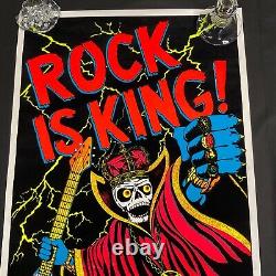 ROCK IS KING! 1985 SCORPIO BLACKLIGHT POSTER 23x35 NOS UNUSED P15