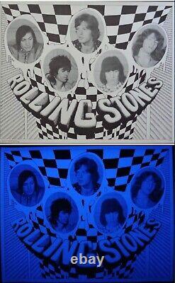 ROLLING STONES 1970 Blacklight Psychedelic HEAD SHOP poster 23x29 NM