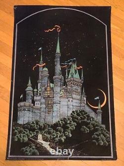 RaRe VinTagE MOORCASTLE VELVET BLACK LIGHT POSTER Victorian Haunted House
