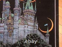 RaRe VinTagE MOORCASTLE VELVET BLACK LIGHT POSTER Victorian Haunted House