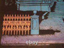 RaRe VinTagE OMINOUS MANSION VELVET BLACK LIGHT POSTER Victorian Haunted House