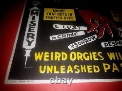 Rare 1967 Morgan Love Framed Marihuana Marijuana Weed Black Light Poster
