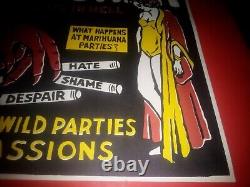 Rare 1967 Morgan Love Framed Marihuana Marijuana Weed Black Light Poster