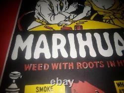 Rare 1967 Morgan Love Framed Marihuana Marijuana Weed Black Light Poster
