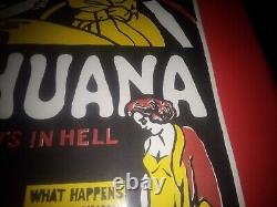 Rare 1967 Morgan Love Framed Marihuana Marijuana Weed Black Light Poster