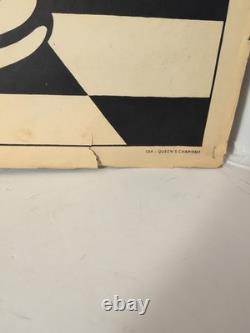 Rare 1968 Artko Studios Queen's Charisma Psychedelic Blacklight Poster Chess