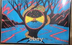 Rare 1970 Vintage Lightning Blacklight Poster The Third Eye Inc, Ny