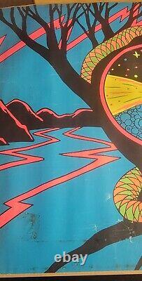 Rare 1970 Vintage Lightning Blacklight Poster The Third Eye Inc, Ny