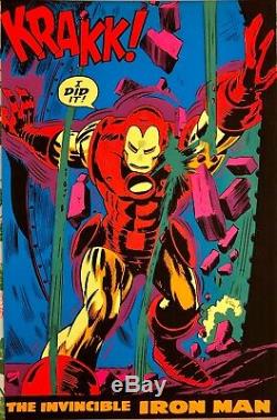 Rare 1971 Marvel Comics IRON MAN Black Light Poster by Third Eye TE4019 NM