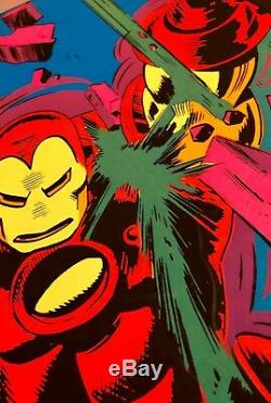 Rare 1971 Marvel Comics IRON MAN Black Light Poster by Third Eye TE4019 NM