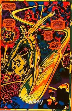 Rare 1971 Marvel Comics SILVER SURFER Black Light Poster by Third Eye TE4005 NM