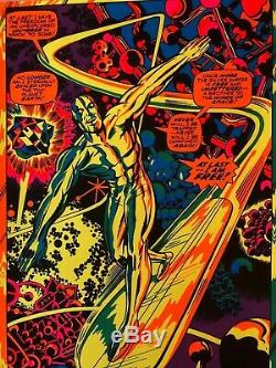 Rare 1971 Marvel Comics SILVER SURFER Black Light Poster by Third Eye TE4005 NM