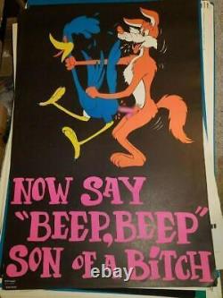 Rare Black Light Poster Road Runner Psychedelic Peter Max