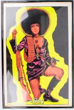 Rare Black Pantheress Panther 1972 Blacklight Poster Civil Rights Geo Stowe Jr