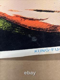Rare Bruce Lee Blacklight Velvet Poster Kung Fu 1981