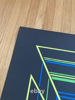 Rare Geometric Black Light Poster Prints 1969 1960s 24x35